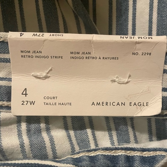 SOLD American Eagle Retro Indigo Stripe Mom jeans - Picture 5 of 7